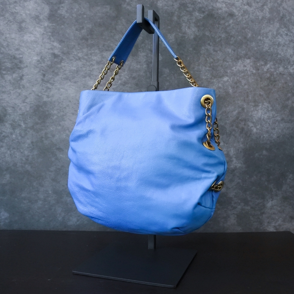 Michael Rome Designs Made In Italy Leather Blue Bag